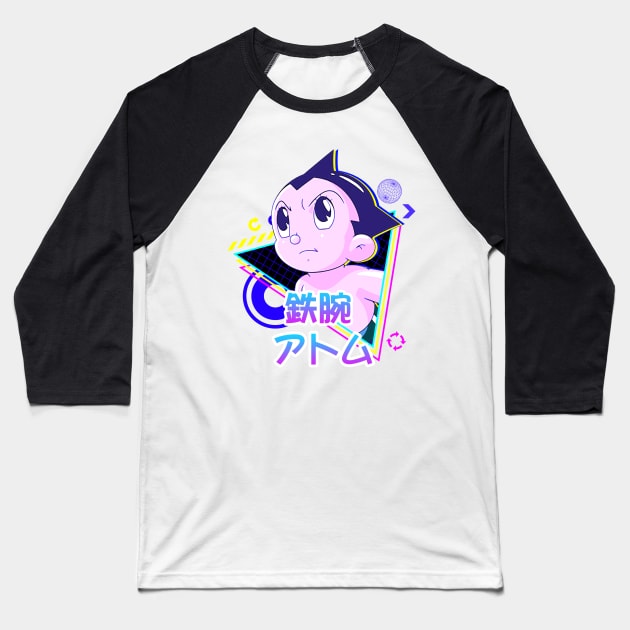 Astroboy synthwave Baseball T-Shirt by mrcatguys